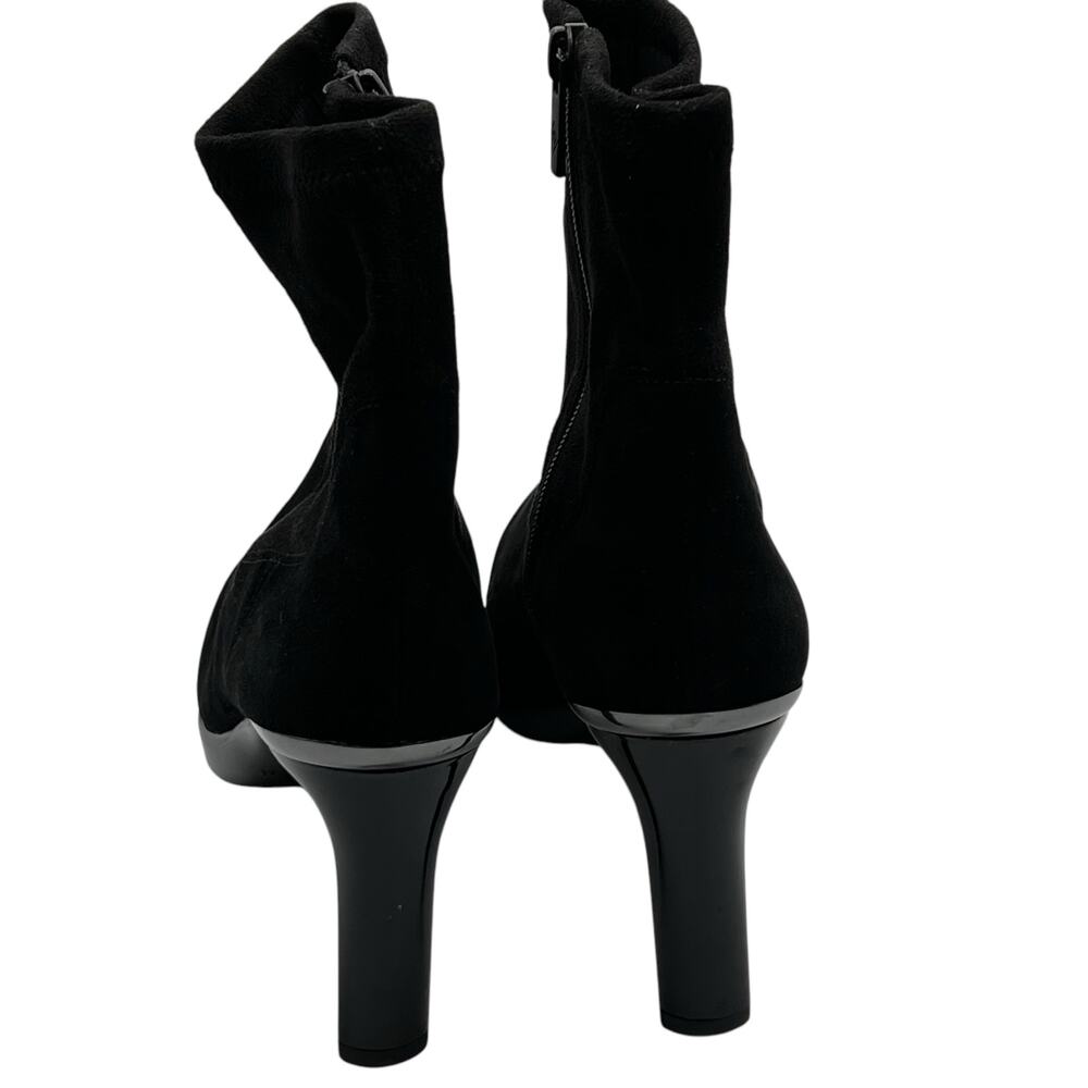 Donald Pliner Size 9 Italia Suede Boots Bootie‎ Black 3" Stiletto Heel Zip Ankle - Picture 6 of 16